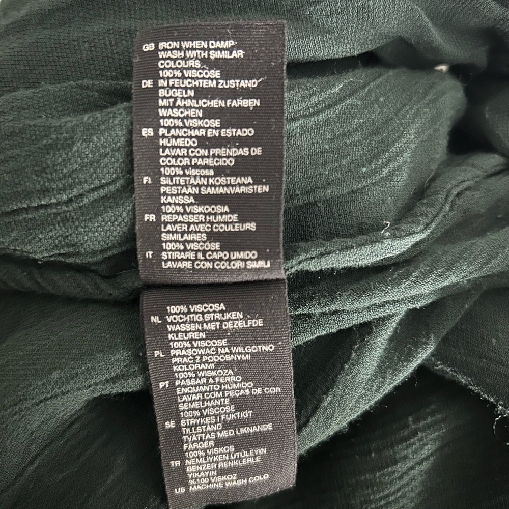 & Other Stories Dark Green Long Sleeve Wrap Effect Blouse Size 6 - Picture 7 of 7